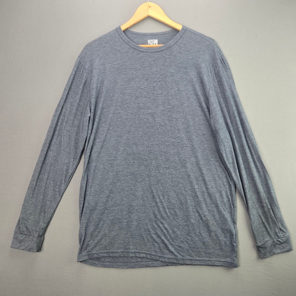 32 Degrees Heat Long Sleeve Shirt XL Blue Heathered Base Layer Thermal Top